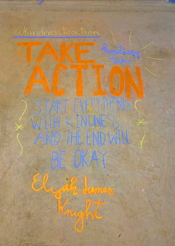 Kindness to action chalking invitation