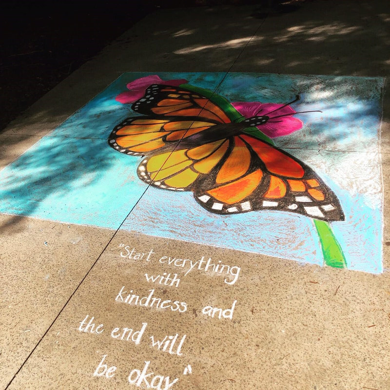 Chalk kindness #KindnessToAction in OKC