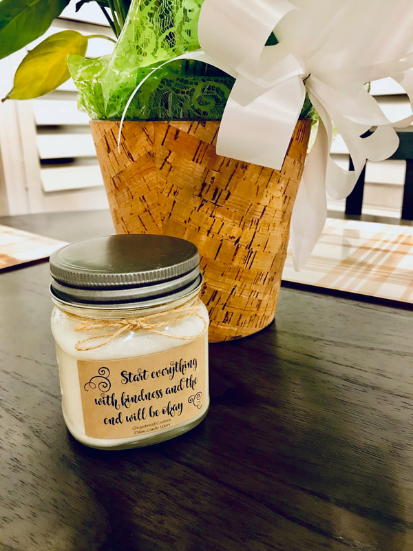 Kindness quote candle